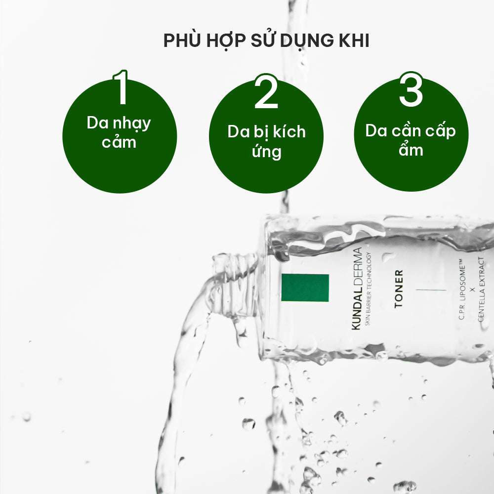 Nước Cân Bằng Cấp Ẩm Làm Dịu Da KUNDAL DERMA C.P.R CICA FACIAL TONER 200ml