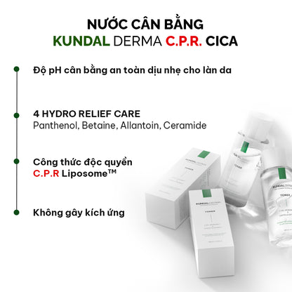 Nước Cân Bằng Cấp Ẩm Làm Dịu Da  KUNDAL DERMA C.P.R CICA FACIAL TONER 200ml