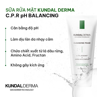 Sữa Rửa Mặt Cân Bằng Độ pH KUNDAL DERMA C.P.R. pH BALANCING DEEP CLEANSING FOAM 150ml