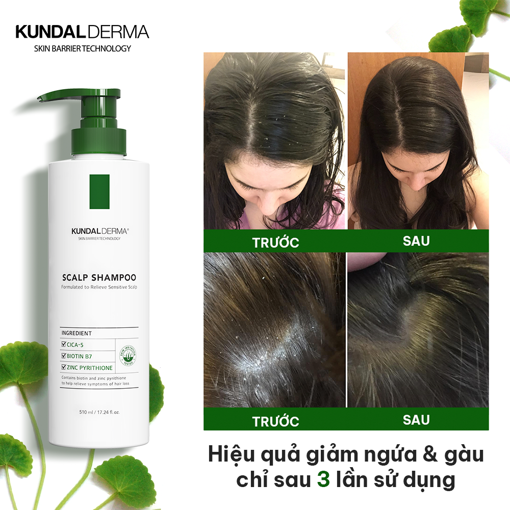 Dầu gội sạch gàu và kích mọc tóc KUNDAL Derma C.P.R. CICA SCALP SHAMPOO 510ml