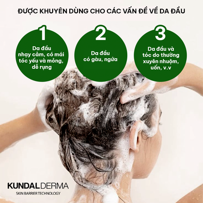 Dầu gội sạch gàu và kích mọc tóc KUNDAL Derma C.P.R. CICA SCALP SHAMPOO 510ml