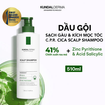 Dầu gội sạch gàu và kích mọc tóc KUNDAL Derma C.P.R. CICA SCALP SHAMPOO 510ml