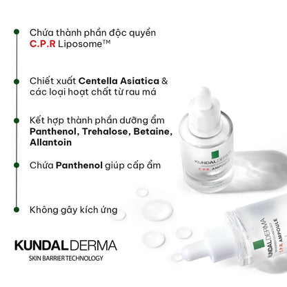 Tinh Chất Làm Dịu, Cấp Ẩm và Phục Hồi Da KUNDAL DERMA C.P.R. CICA REPAIR AMPOULE 30ml