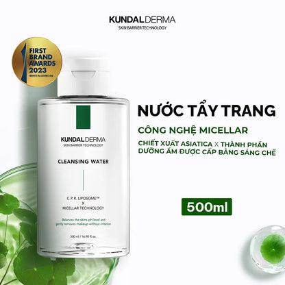 Nước Tẩy Trang Micellar Dịu Nhẹ KUNDAL DERMA C.P.R. CICA pH BALANCING CLEANSING WATER 500ml