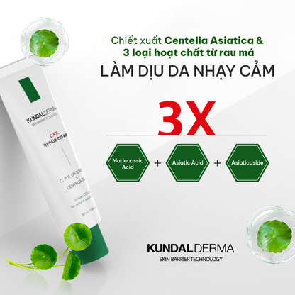 Kem Dưỡng Cấp Ẩm Phục Hồi Chuyên Sâu KUNDAL DERMA C.P.R. CICA BALM REPAIR CREAM 50ml