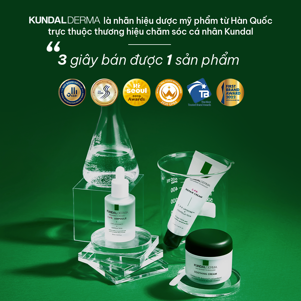 Kem Dưỡng Cấp Ẩm Phục Hồi Chuyên Sâu KUNDAL DERMA C.P.R. CICA BALM REPAIR CREAM 50ml