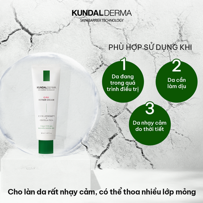 Kem Dưỡng Cấp Ẩm Phục Hồi Chuyên Sâu KUNDAL DERMA C.P.R. CICA BALM REPAIR CREAM 50ml