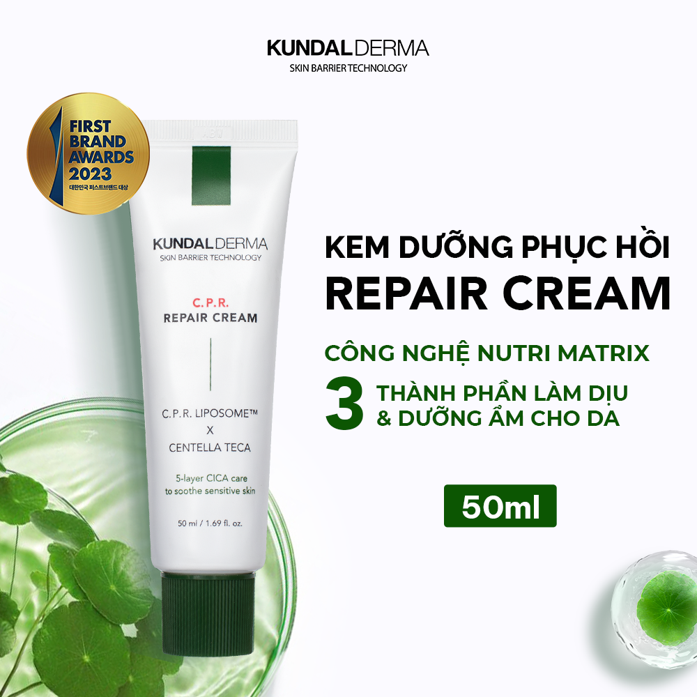 Kem Dưỡng Cấp Ẩm Phục Hồi Chuyên Sâu KUNDAL DERMA C.P.R. CICA BALM REPAIR CREAM 50ml